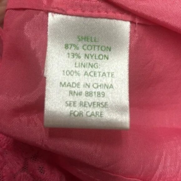 Lilly Pulitzer Jeanette Pink Floral Laced Shift Dress Sz 12 in Lipstick Pink - Picture 4 of 11